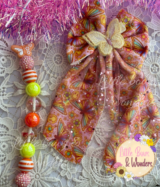 RTS butterfly bow and necklace