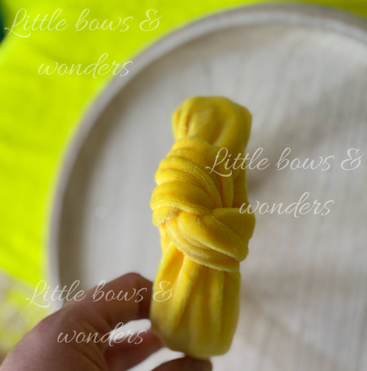 Yellow plushy knotted headband RTS